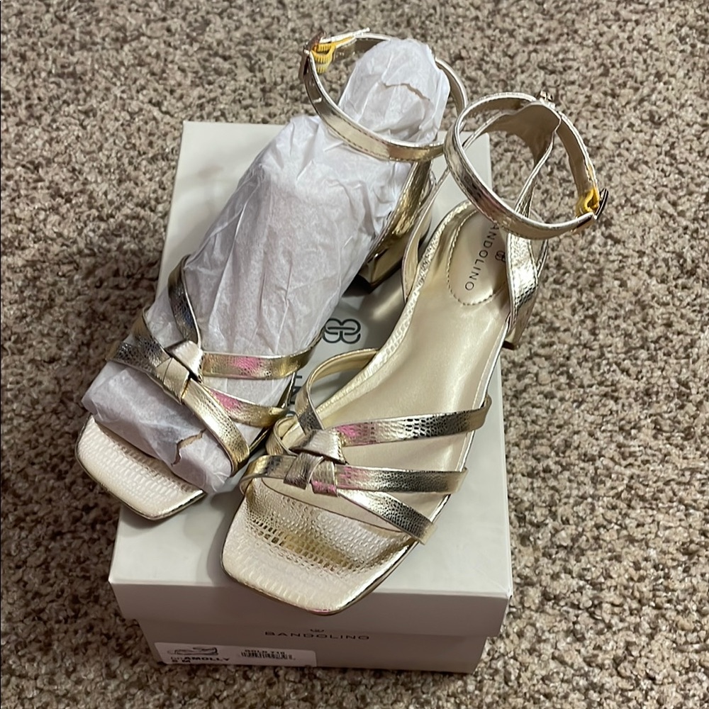 Bandolino Amolly Gold Strappy Heels